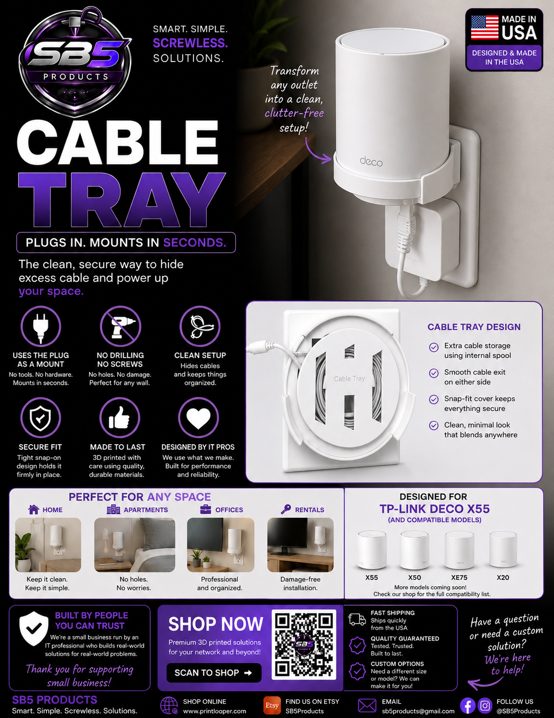Screwless cable tray product